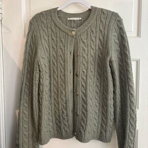 Abercrombie & Fitch Sage Cable Knit Cardigan